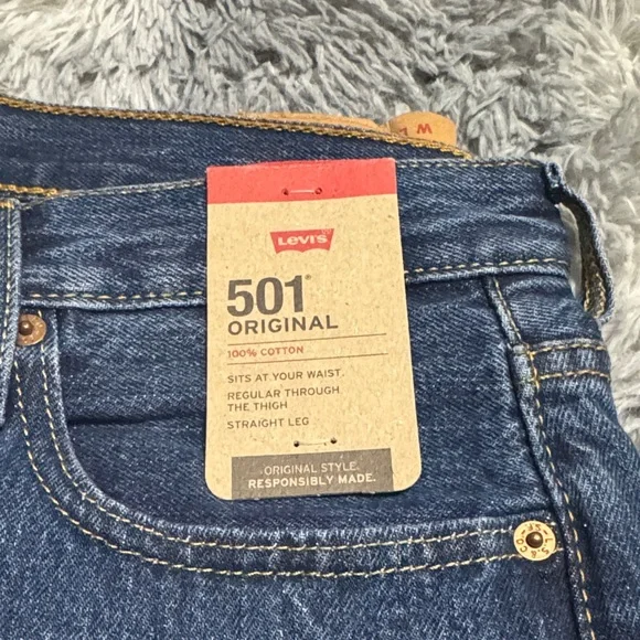 Levi's Men's Straight Jeans in Deep Blue - Picture 2 of 6